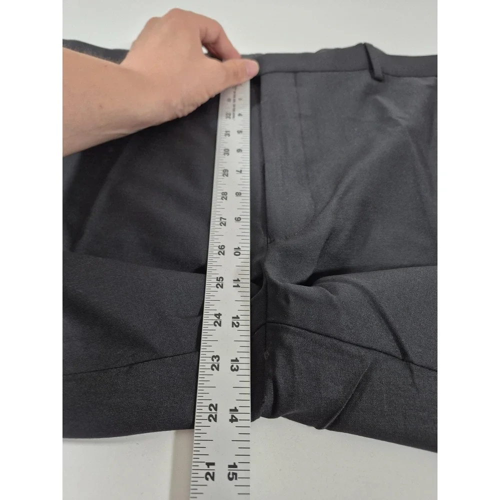 Giles & Jasper Dress Pants Mens 45x36 Black Wool Stretch Flat Front Unhemmed